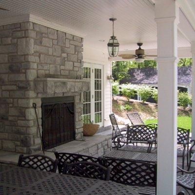 stone fireplace